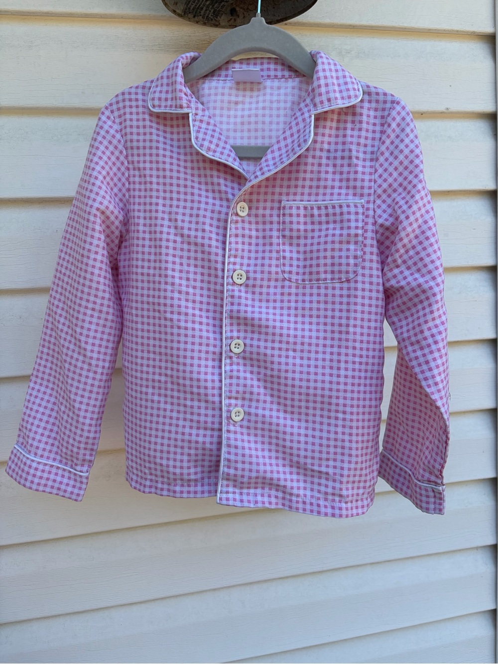 Cre8ions Girls 4/5T Pink Gingham 2 Piece Pajama Set Button Front